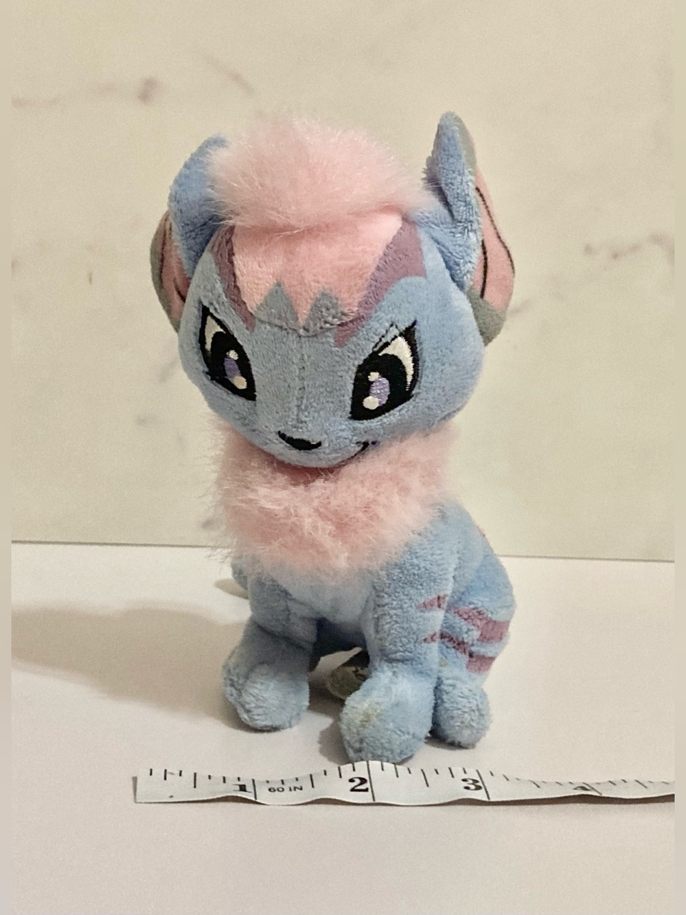 Blue with pink and purple stripes Xweetok, 2008 Neopets plush